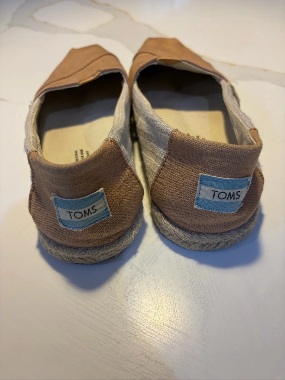TOMS Alpargata Canvas Espadrille Slip-On Flats Women’s Size 6 Tan Casual Shoes